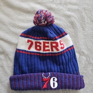Adults 76ers Blue Knit Beanie